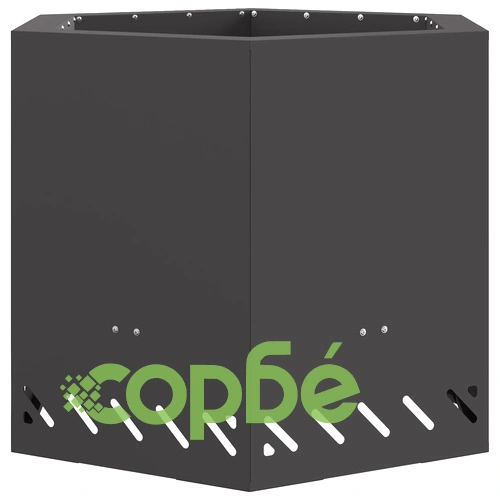 Шестоъгълно Бездимно Огнище от Стомана - Черно 58x58x51 см ➤ топ цена ➤ sorbe.bg