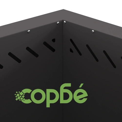 Шестоъгълно Бездимно Огнище от Стомана - Черно 58x58x51 см ➤ топ цена ➤ sorbe.bg