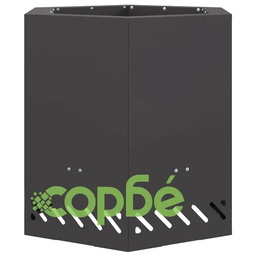 Бездимно огнище с шестоъгълна форма - черно, 48x48x51 см, от стомана ➤ топ цена ➤ sorbe.bg