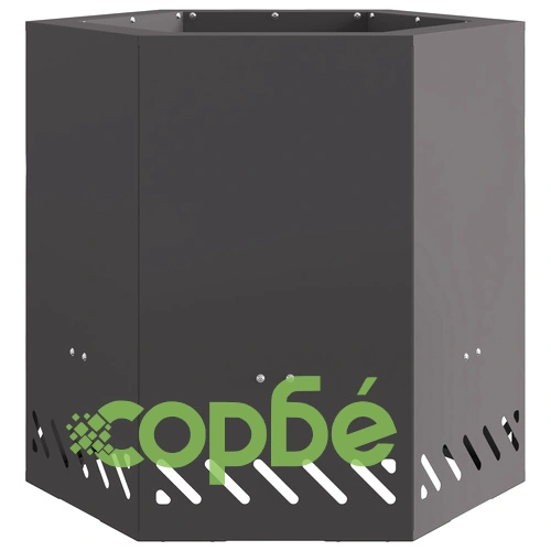 Бездимно огнище с шестоъгълна форма - черно, 48x48x51 см, от стомана ➤ топ цена ➤ sorbe.bg