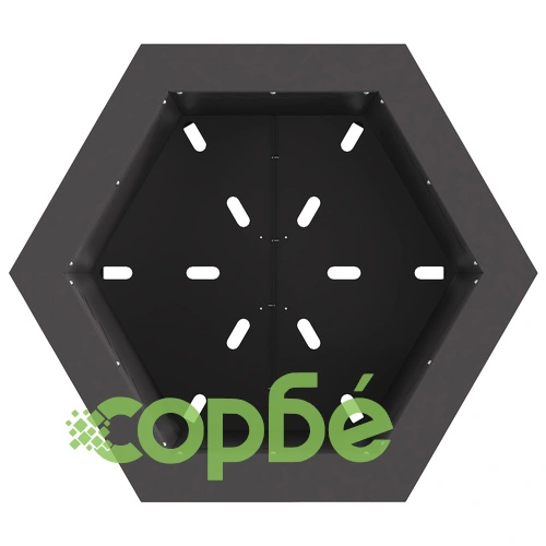 Бездимно огнище с шестоъгълна форма - черно, 48x48x51 см, от стомана ➤ топ цена ➤ sorbe.bg