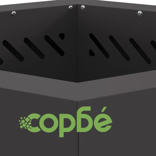 Бездимно огнище с шестоъгълна форма - черно, 48x48x51 см, от стомана ➤ топ цена ➤ sorbe.bg