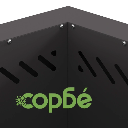 Бездимно огнище с шестоъгълна форма - черно, 48x48x51 см, от стомана ➤ топ цена ➤ sorbe.bg