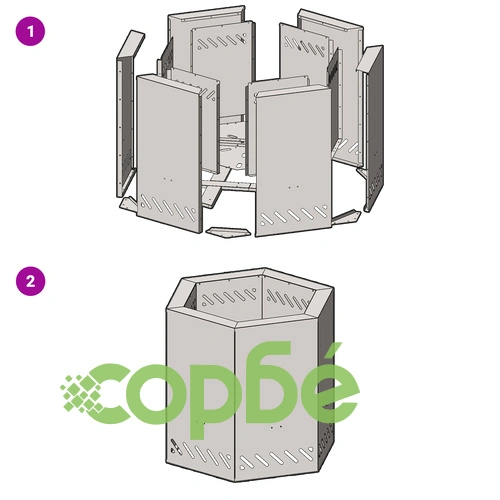 Бездимно Огнище Шестоъгълно 48x48x51 см от Корутирана Стомана за Градина ➤ топ цена ➤ sorbe.bg