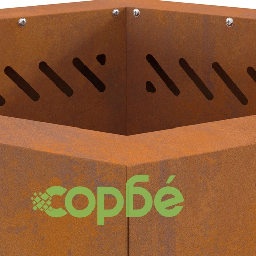 Бездимно Огнище Шестоъгълно 48x48x51 см от Корутирана Стомана за Градина ➤ топ цена ➤ sorbe.bg