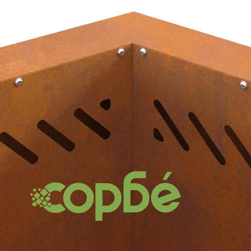 Бездимно Огнище Шестоъгълно 48x48x51 см от Корутирана Стомана за Градина ➤ топ цена ➤ sorbe.bg