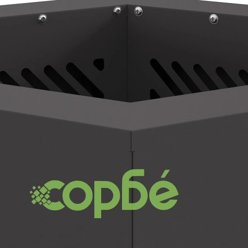 Бездимна огнище шестоъгълна черна 38x38x51 см от стомана за градина ➤ топ цена ➤ sorbe.bg