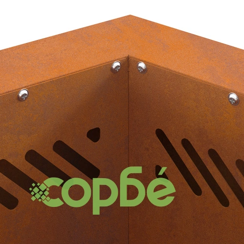 Шестоъгълно бездимно огнище за градина 38x38x51 см от атмосфероустойчива стомана ➤ топ цена ➤ sorbe.bg