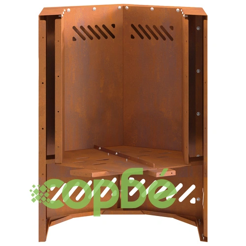 Шестоъгълно бездимно огнище за градина 38x38x51 см от атмосфероустойчива стомана ➤ топ цена ➤ sorbe.bg