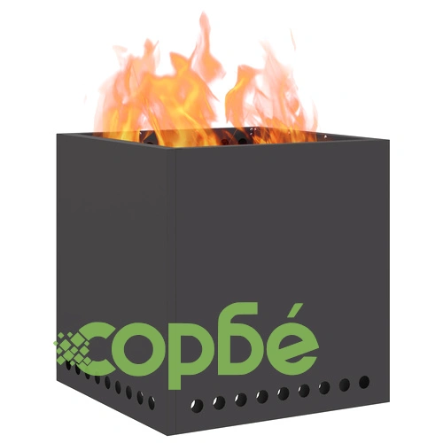 Квадратно Бездимно Огнище за Градина от Стомана - Черно 48x48x50 см ➤ топ цена ➤ sorbe.bg