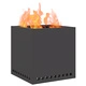 Квадратно Бездимно Огнище за Градина от Стомана - Черно 48x48x50 см