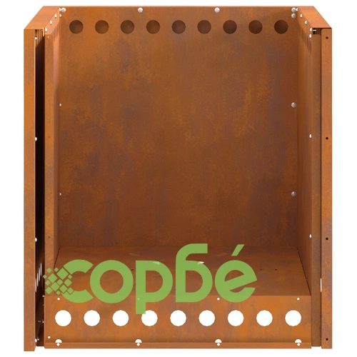 Бездимно квадратно огнище от облагородена стомана 48x48x50 см за градина ➤ топ цена ➤ sorbe.bg