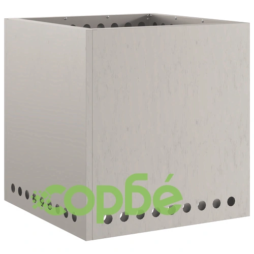 Бездимно квадратно огнище от облагородена стомана 48x48x50 см за градина ➤ топ цена ➤ sorbe.bg