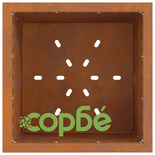 Бездимно квадратно огнище от облагородена стомана 48x48x50 см за градина ➤ топ цена ➤ sorbe.bg