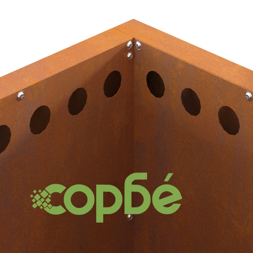 Бездимно квадратно огнище от облагородена стомана 48x48x50 см за градина ➤ топ цена ➤ sorbe.bg