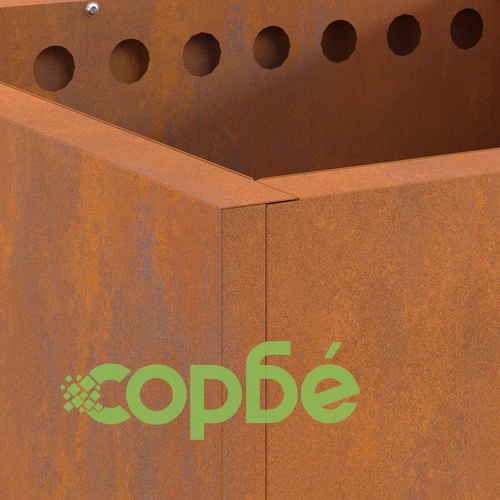 Бездимно квадратно огнище от облагородена стомана 48x48x50 см за градина ➤ топ цена ➤ sorbe.bg