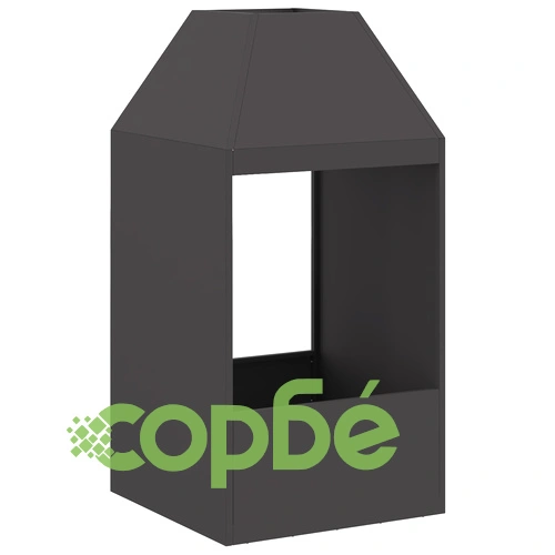 Черно Огнище за Градина 50x50x100 см от Висококачествена Стомана ➤ топ цена ➤ sorbe.bg