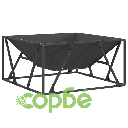 Огнище Квадратно Черно 80x80x40 см от Висококачествена Стомана за Градина ➤ топ цена ➤ sorbe.bg