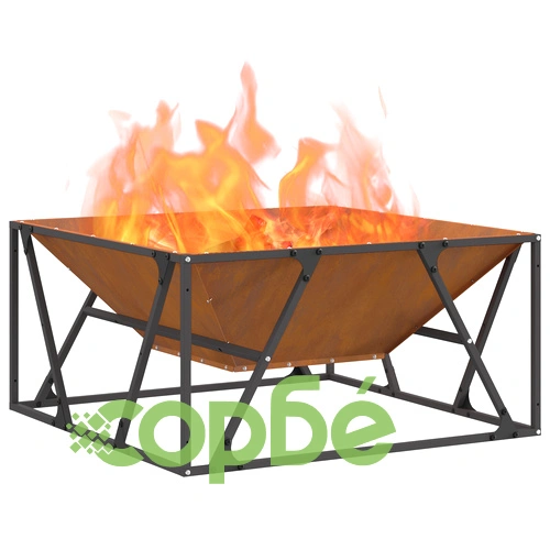 Огнище Квадратно 80x80x40 см от Стомана за Градина и Тераса ➤ топ цена ➤ sorbe.bg