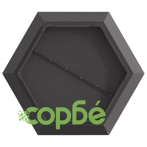 Огнище Хексагонално от Черна Стомана с Прахово Покритие 75x75x28 см за Градина ➤ топ цена ➤ sorbe.bg