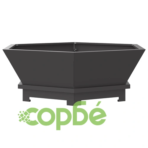 Огнище Хексагонално от Черна Стомана с Прахово Покритие 75x75x28 см за Градина ➤ топ цена ➤ sorbe.bg