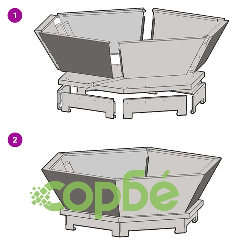 Шестоъгълно огнище за градина 75x75x28 см от висококачествена стомана с ефект ръжда ➤ топ цена ➤ sorbe.bg