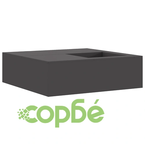 Квадратна печка за огън с място за дърва от стомана - черна, 100x100x30 см ➤ топ цена ➤ sorbe.bg