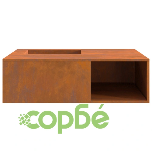 Огнище с място за дърва 100x100x30 см от Weathering стомана за градина ➤ топ цена ➤ sorbe.bg