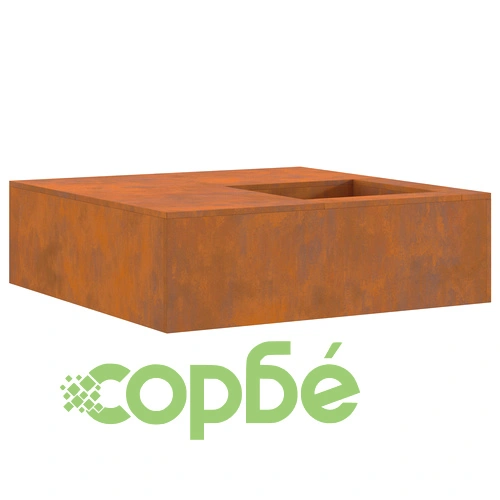 Огнище с място за дърва 100x100x30 см от Weathering стомана за градина ➤ топ цена ➤ sorbe.bg