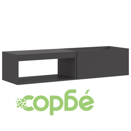 Огнище с място за дърва от стомана, черно, 160x45x35 см ➤ топ цена ➤ sorbe.bg