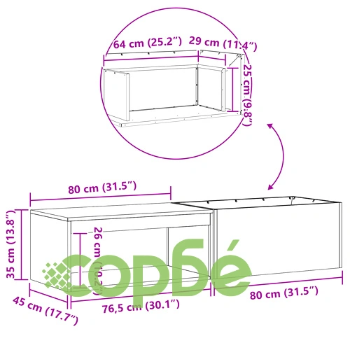 Огнище с място за дърва от стомана, черно, 160x45x35 см ➤ топ цена ➤ sorbe.bg