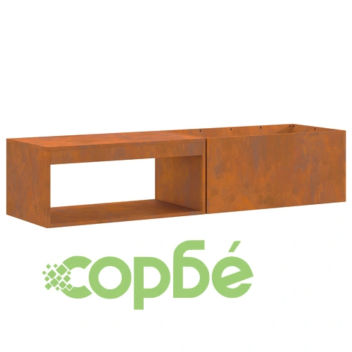 Огнище от Weathering Steel с място за дърва 160x45x35 см, правоъгълно, за градина и тераса ➤ топ цена ➤ sorbe.bg