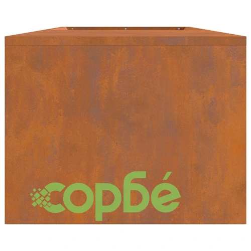 Огнище от Weathering Steel с място за дърва 160x45x35 см, правоъгълно, за градина и тераса ➤ топ цена ➤ sorbe.bg