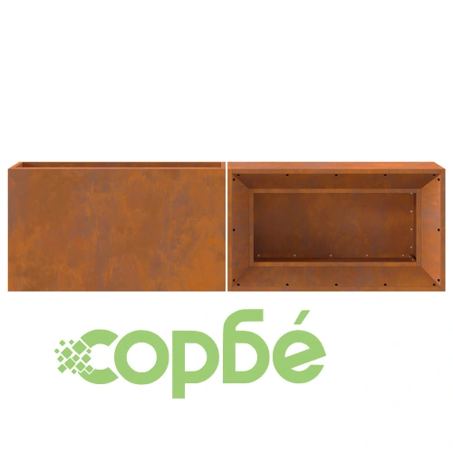 Огнище от Weathering Steel с място за дърва 160x45x35 см, правоъгълно, за градина и тераса ➤ топ цена ➤ sorbe.bg