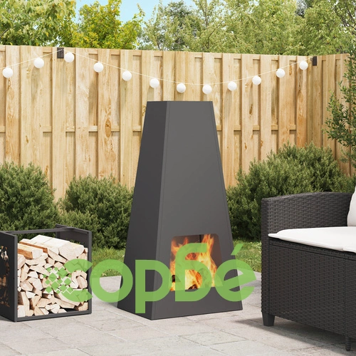 Огнище за градина Черно 50x35x100 см от Стомана с Прахово Покритие ➤ топ цена ➤ sorbe.bg
