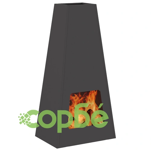 Огнище за градина Черно 50x35x100 см от Стомана с Прахово Покритие ➤ топ цена ➤ sorbe.bg