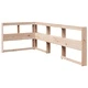 L-образна табла за легло с рафтове, 80 см, масивно борово дърво