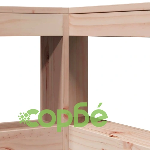 L-образна табла за легло с рафтове, 80 см, масивно борово дърво ➤ топ цена ➤ sorbe.bg