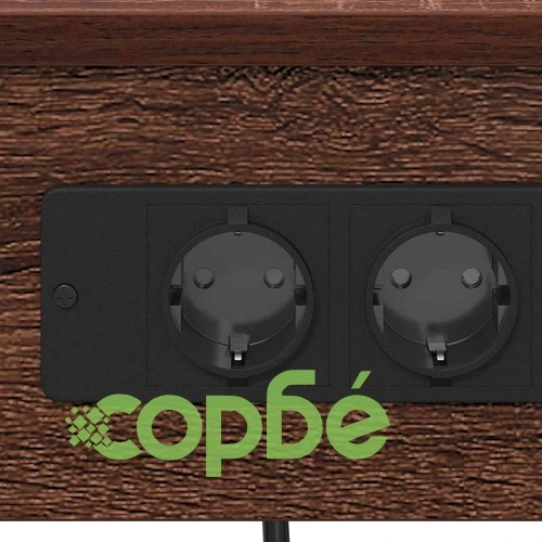 Нощно шкафче с USB зарядна станция 2 броя Кафяв дъб 41x31x51 см ➤ топ цена ➤ sorbe.bg