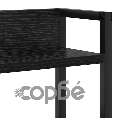 Табла за легло с рафтове и LED осветление Черен дъб 180 cm Инженерно дърво ➤ топ цена ➤ sorbe.bg