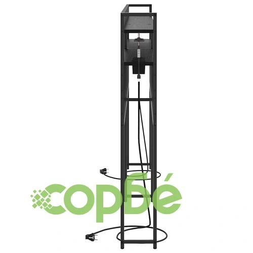 Табла за легло с рафтове и LED осветление Черен дъб 180 cm Инженерно дърво ➤ топ цена ➤ sorbe.bg