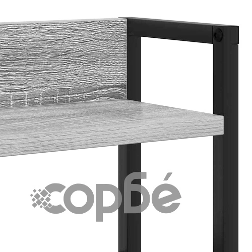 Табла за легло с рафтове и LED осветление - Сив сонома 180 cm Инженерно дърво ➤ топ цена ➤ sorbe.bg