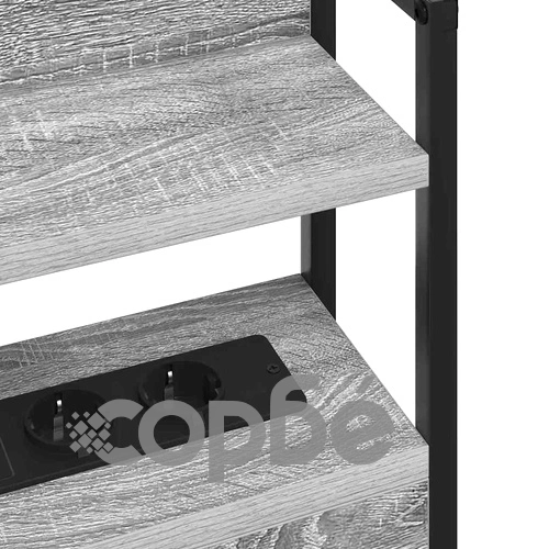 Табла за легло с рафтове и LED осветление - Сив сонома 180 cm Инженерно дърво ➤ топ цена ➤ sorbe.bg