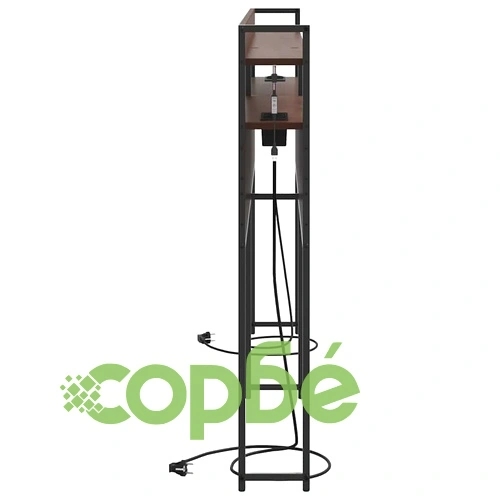 Табла за легло с рафтове и LED осветление - кафяв дъб 180 см инженерно дърво ➤ топ цена ➤ sorbe.bg