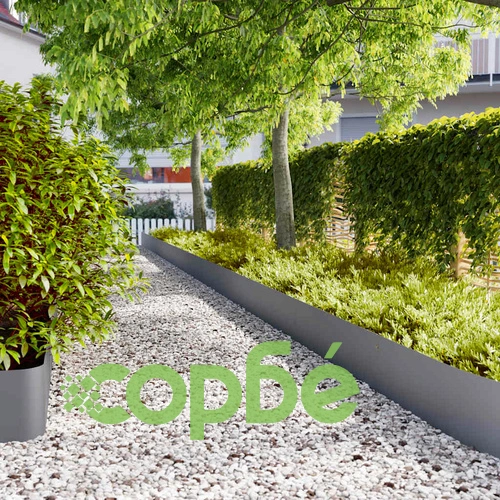 Стоманени канти за тревни площи, 20 броя, антрацит, 25x103 см ➤ топ цена ➤ sorbe.bg