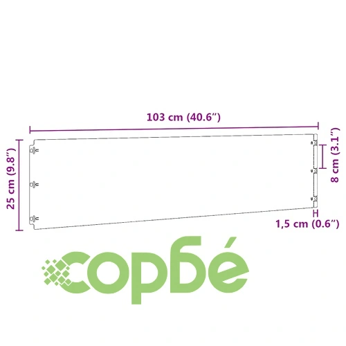 Стоманени канти за тревни площи, 20 броя, антрацит, 25x103 см ➤ топ цена ➤ sorbe.bg