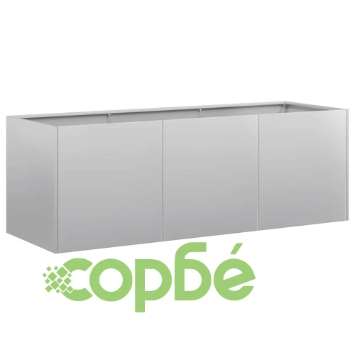 Кашпа от поцинкована стомана 120x40x40 см с отворено дъно ➤ топ цена ➤ sorbe.bg