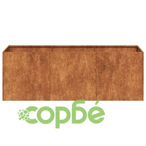 Кашпа от патинираща стомана с ръждив ефект, 120x40x40 см ➤ топ цена ➤ sorbe.bg
