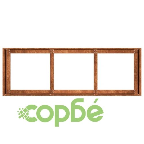 Кашпа от патинираща стомана с ръждив ефект, 120x40x40 см ➤ топ цена ➤ sorbe.bg