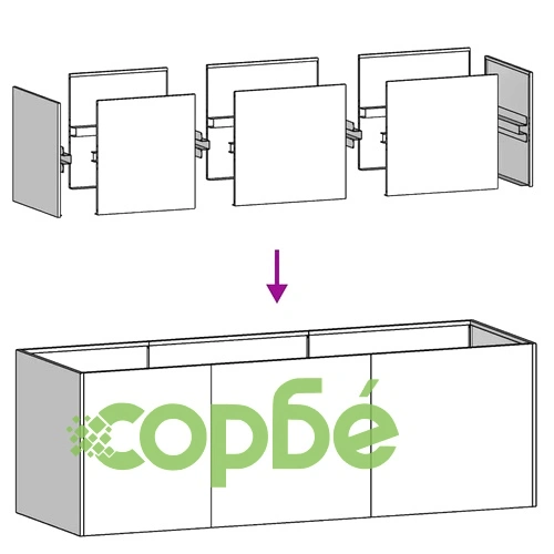 Кашпа от патинираща стомана с ръждив ефект, 120x40x40 см ➤ топ цена ➤ sorbe.bg